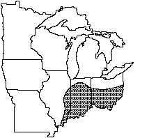 Round hickorynut distribution map 1992