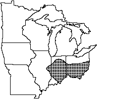 Wavy-rayed lampmussel distribution map 1992