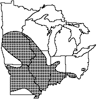 Yellow sandshell distribution map 1992